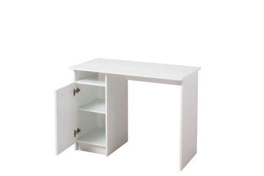 Reygo Matt White Computer Desk with 1 Door - Modern Office Furniture - UK Luxury Furniture